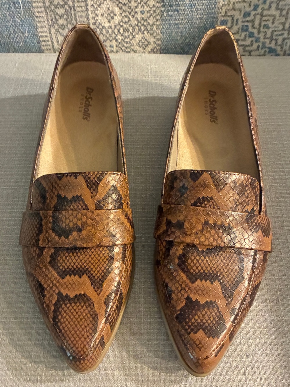 Dr. Scholl’s Brown Snake Print Vegan Leather Loafers size 8.5 - Picture 2 of 5